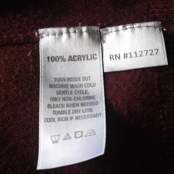 Harbor Island Mens Size Medium Sweater Burgundy V-Neck Long Sleeve - Picture 6 of 6